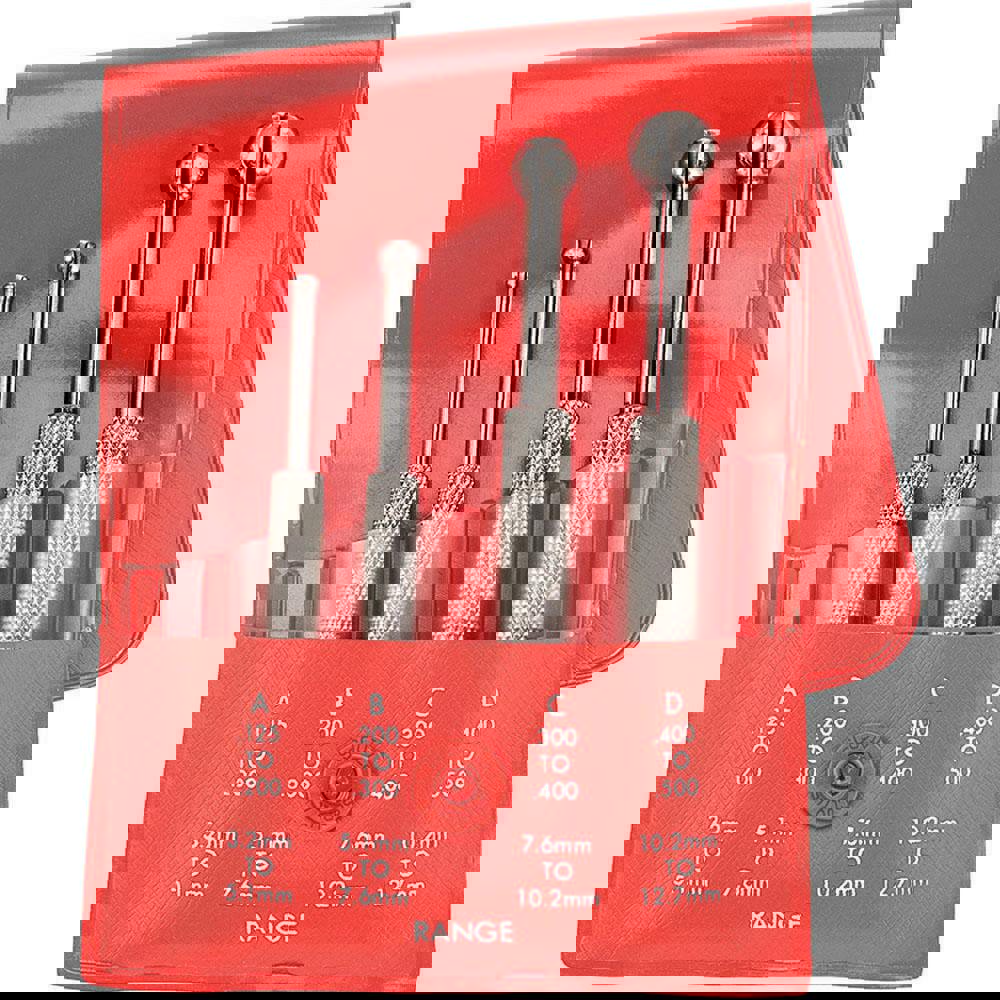 1/8 to 1/2 Inch Measurement, Small Hole Gage Set