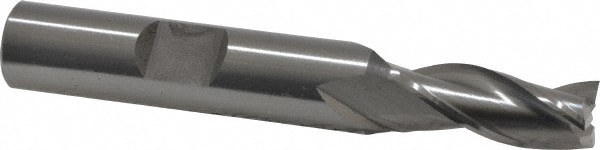 Square End Mill: 5/16'' Dia, 3/4'' LOC, 3/8'' Shank Dia, 2-1/2'' OAL, 3 Flutes, Cobalt
