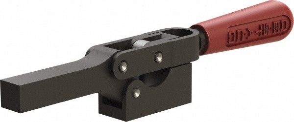 Manual Hold-Down Toggle Clamp: Horizontal, 1,299.4 lb Capacity, Solid Bar, Solid Base