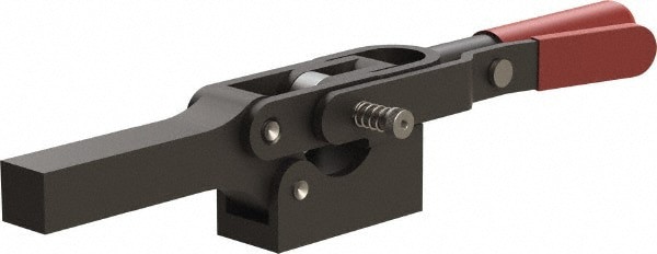 Manual Hold-Down Toggle Clamp: Horizontal, 1,299.4 lb Capacity, Solid Bar, Solid Base