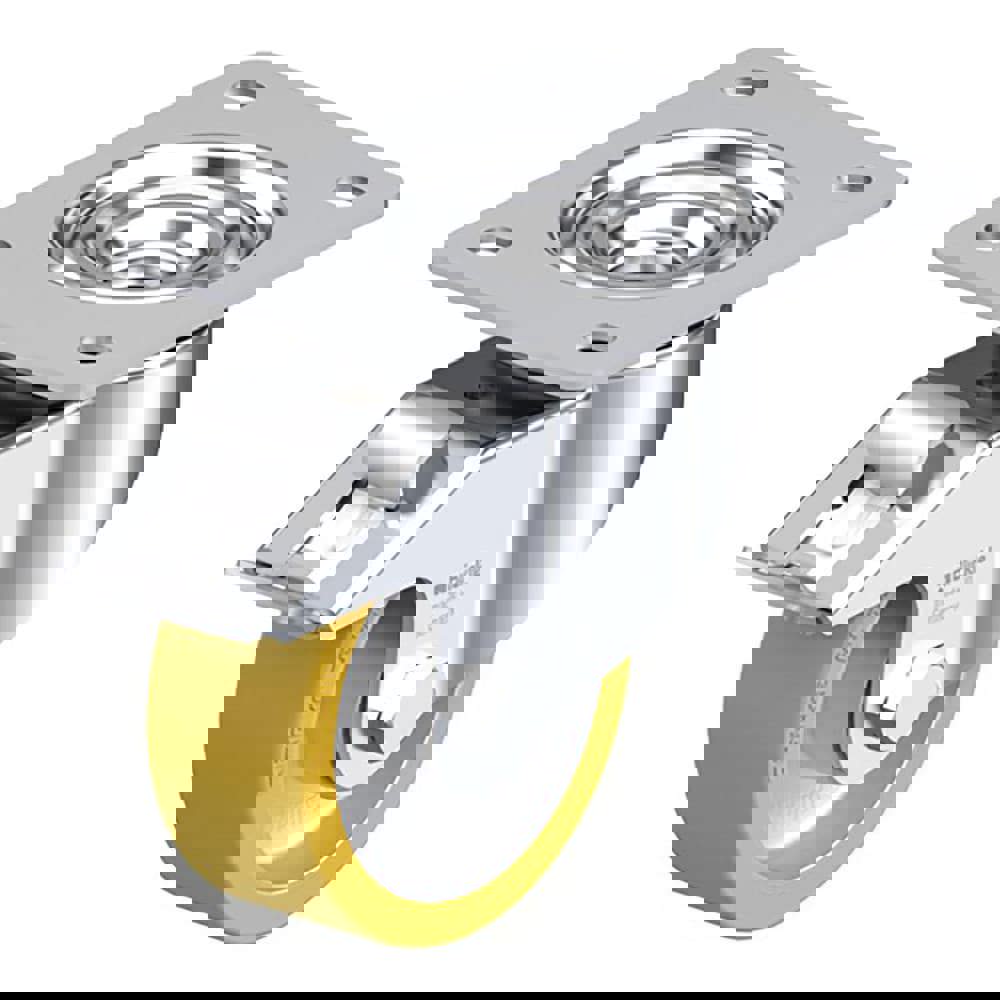 Swivel Top Plate Caster: Polyurethane-Elastomer Blickle Extrathane, 4
