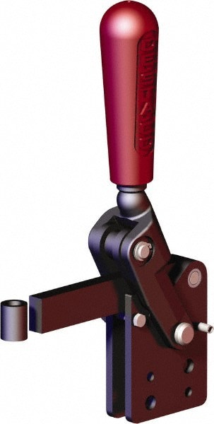 Manual Hold-Down Toggle Clamp: Vertical, 1,573.66 lb Capacity, Solid Bar, Straight Base