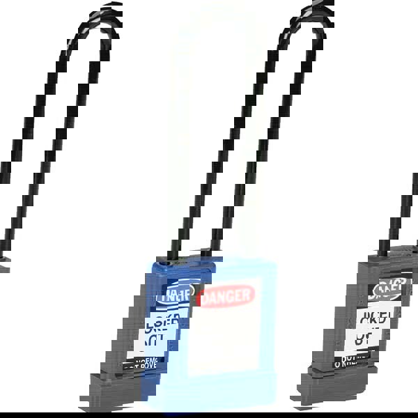 Lockout Padlock: Keyed Different, Aluminum, Steel Shackle, Blue