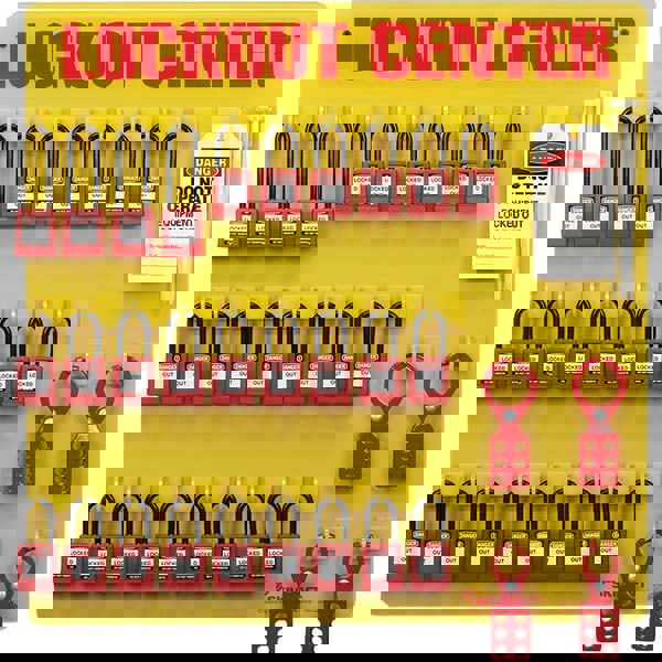 Equipped Lockout Tagout Station: Keyed Different, 52 Pc