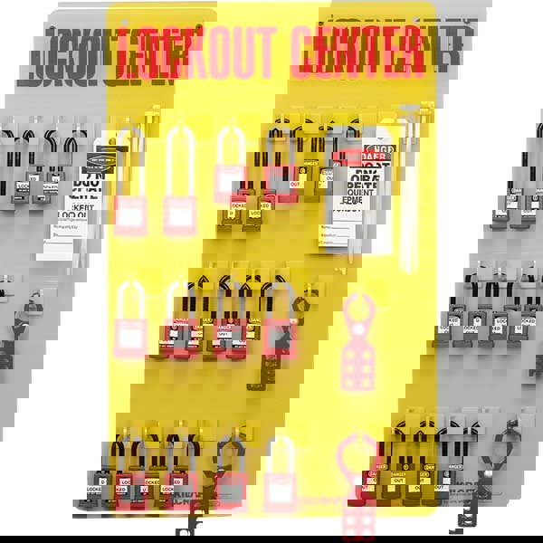 Equipped Lockout Tagout Station: Keyed Different, 34 Pc