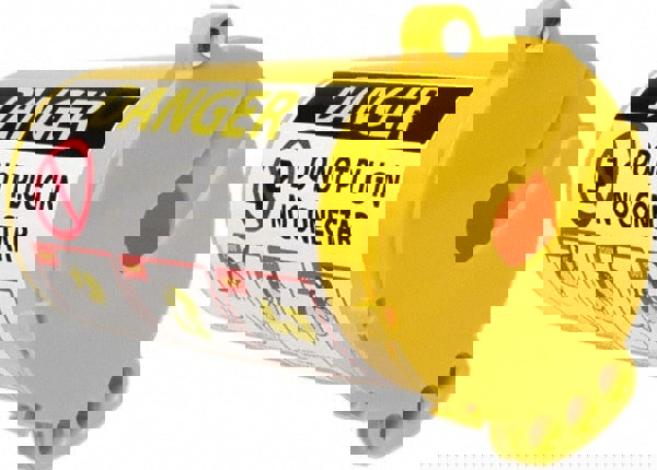 Large Yellow Plug Lockout with Label