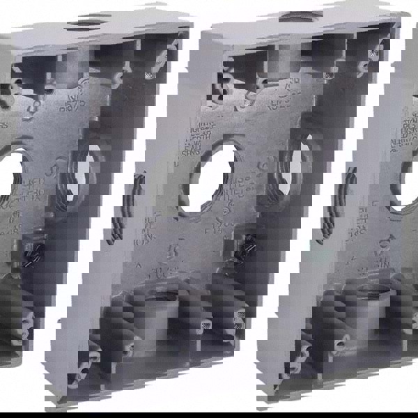 Electrical Outlet Box: Aluminum, Square, 4-1/2