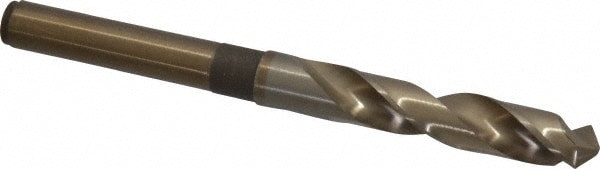 Reduced Shank Drill Bit: 9/16'' Dia, 1/2'' Shank Dia, 118 0, Cobalt