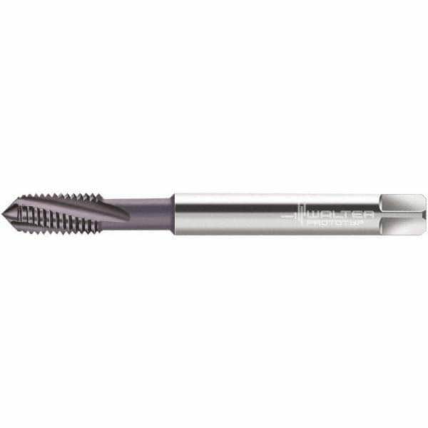 Spiral Flute Tap: #10-32 UNJF, 3 Flutes, Modified Bottoming, 3B Class of Fit, Powdered Metal, AlCrN Coated