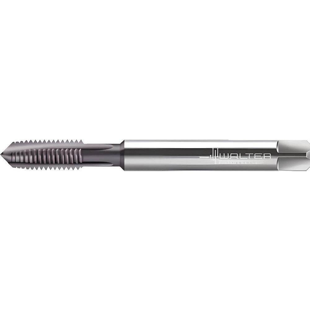 Spiral Point Tap: 1/4-28 UNJF, 3 Flutes, Plug Chamfer, 3B Class of Fit, High-Speed Steel-E-PM, AlCrN Coated