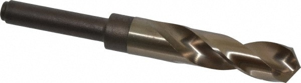 Reduced Shank Drill Bit: 25/32'' Dia, 1/2'' Shank Dia, 118 , Cobalt
