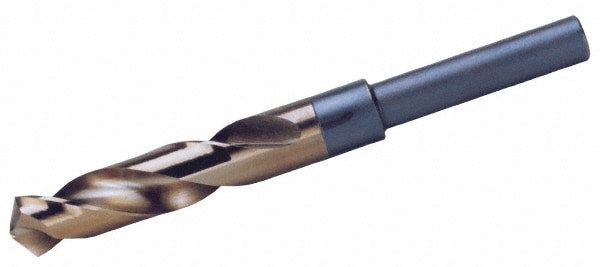 Reduced Shank Drill Bit: 1-1/16'' Dia, 1/2'' Shank Dia, 118 , Cobalt