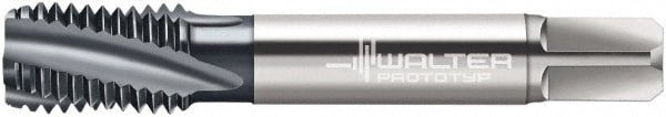 Spiral Flute Tap: 7/8-14 UNF, 4 Flutes, Modified Bottoming, 3B Class of Fit, Cobalt, TICN Coated