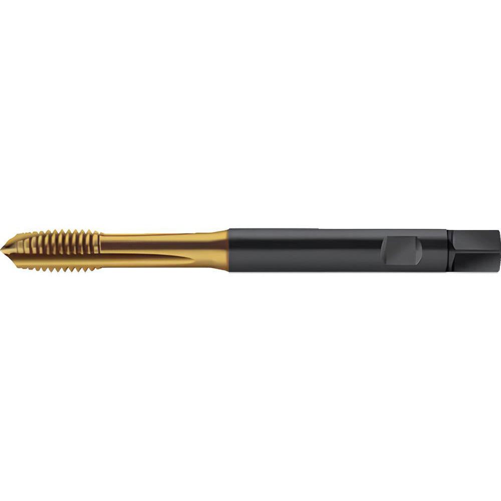 Spiral Point Tap: 1/4-20 UNC, 3 Flutes, Plug Chamfer, 2B Class of Fit, High-Speed Steel-E, TiN Coated