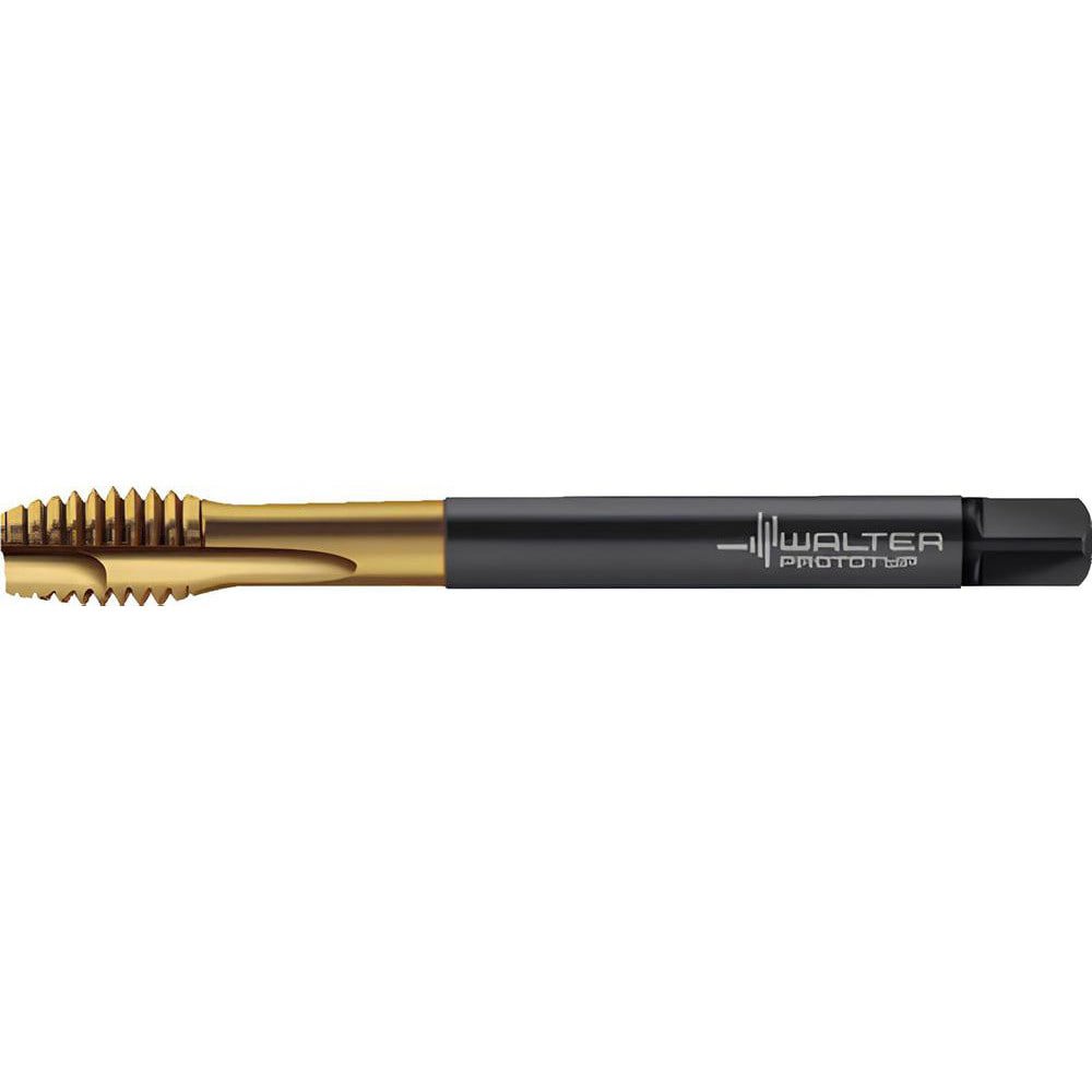 Spiral Point Tap: 3/4-10 UNC, 4 Flutes, Plug Chamfer, 2B Class of Fit, High-Speed Steel-E, TiN Coated