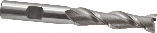 Square End Mill: 1/2'' Dia, 2'' LOC, 1/2'' Shank Dia, 4'' OAL, 2 Flutes, Cobalt