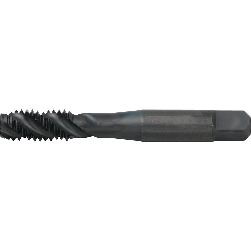 Spiral Flute Tap: M8x1.25 Metric, 3 Flutes, Modified Bottoming, 6H Class of Fit, High Speed Steel, Uncoated
