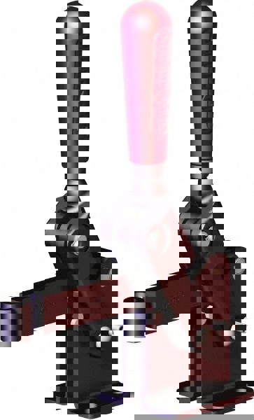 Manual Hold-Down Toggle Clamp: Vertical, 2,248.09 lb Capacity, Solid Bar, Flanged Base