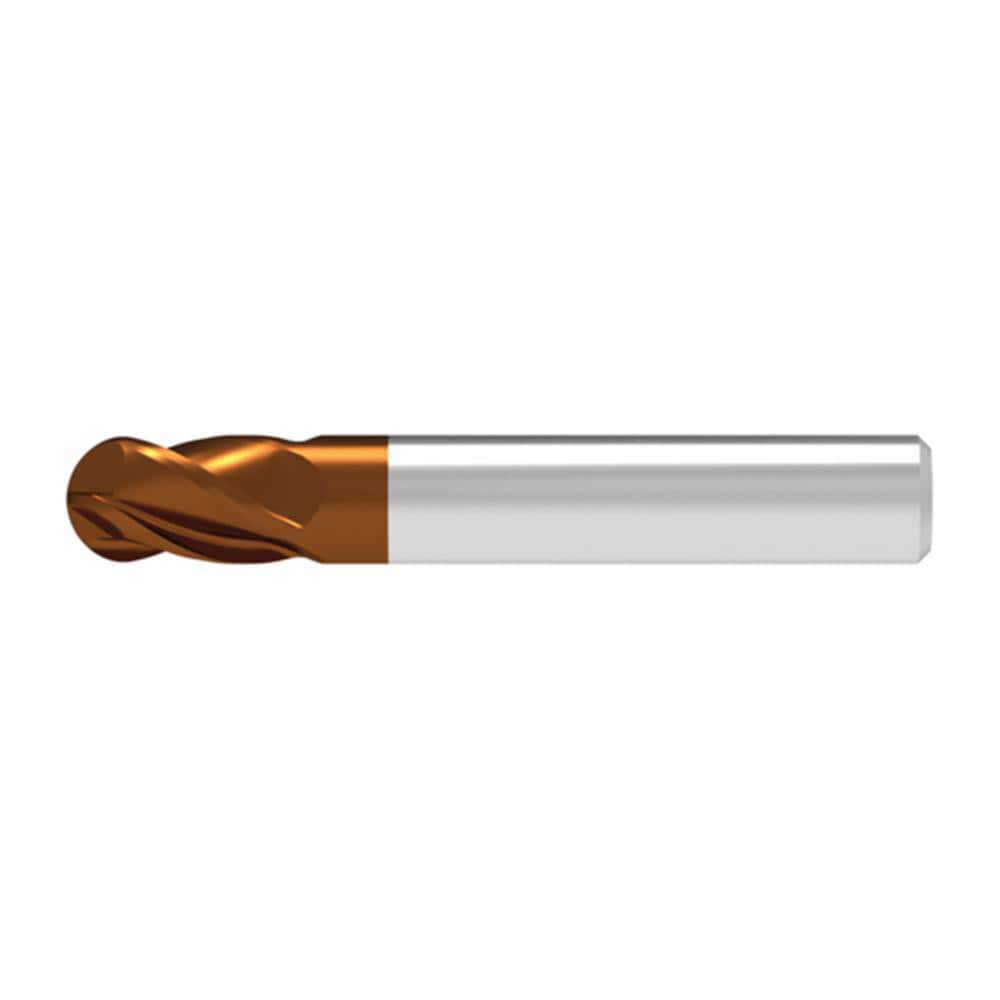 Ball End Mills; Mill Diameter (Decimal Inch): 0.4000 ; Mill Diameter (mm): 10.00 ; Number Of Flutes: 4 ; End Mill Material: Solid Carbide ; Length of Cut (mm): 10.5000 ; Shank Diameter (mm): 10.0000