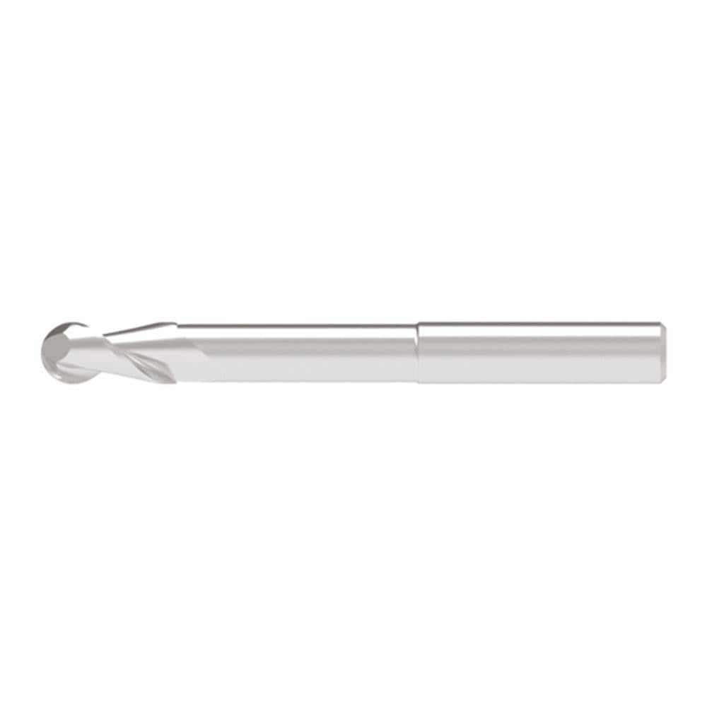 Ball End Mills; Mill Diameter (Decimal Inch): 0.1200 ; Mill Diameter (mm): 3.00 ; Number Of Flutes: 2 ; End Mill Material: Solid Carbide ; Length of Cut (mm): 10.0000 ; Shank Diameter (mm): 3.0000
