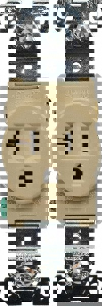 Straight Blade Single Receptacle: NEMA 5-20R, 20 Amps, Self-Grounding