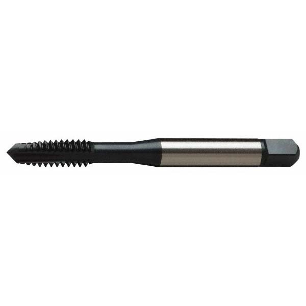 Spiral Point Tap: 5/16-18 UNC, 3 Flutes, Plug Chamfer, 2B/3B Class of Fit, High-Speed Steel-E, Black Oxide Coated