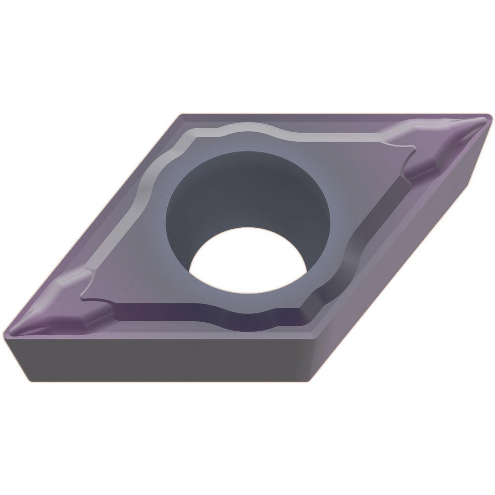 Turning Inserts; Relief Angle: 7.000 ; Insert Style: DCMT ; Corner Radius (mm): 0.80 ; Corner Radius (Inch): 1/32 ; Corner Radius (Decimal Inch): 0.0312 ; Included Angle: 55.00