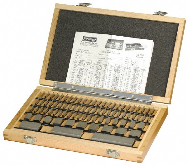 Gage Block Set: 0.05 to 4'' Range, 81 Pc, Steel