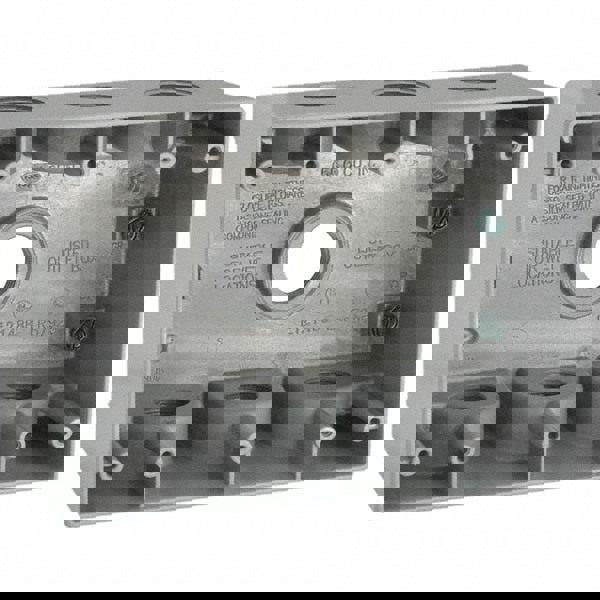 Electrical Outlet Box: Aluminum, Rectangle, 4-1/2