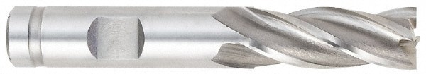 Square End Mill: 3/16'' Dia, 1/2'' LOC, 3/8'' Shank Dia, 2-3/8'' OAL, 4 Flutes, Cobalt
