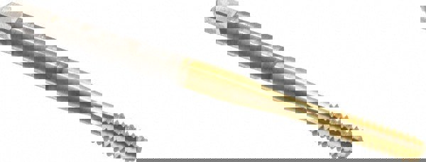 Straight Flute Tap: #6-32 UNC, 3 Flutes, Bottoming, 2B Class of Fit, Cobalt, TiN Coated