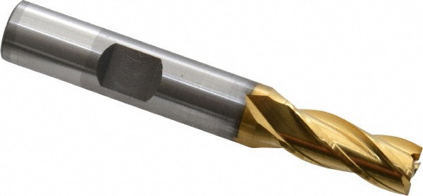 Square End Mill: 5/16'' Dia, 3/4'' LOC, 3/8'' Shank Dia, 2-1/2'' OAL, 4 Flutes, Cobalt