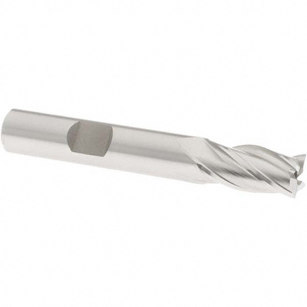 Square End Mill: 3/8'' Dia, 3/4'' LOC, 3/8'' Shank Dia, 2-1/2'' OAL, 4 Flutes, Cobalt