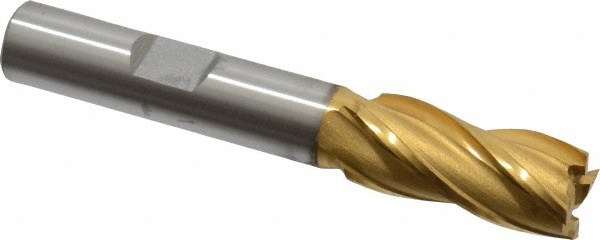 Square End Mill: 7/16'' Dia, 1'' LOC, 3/8'' Shank Dia, 2-11/16'' OAL, 4 Flutes, Cobalt