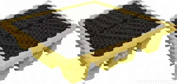 Spill Pallet: 4 Drum, 66.00 gal, 6000.0 lb, Plastic