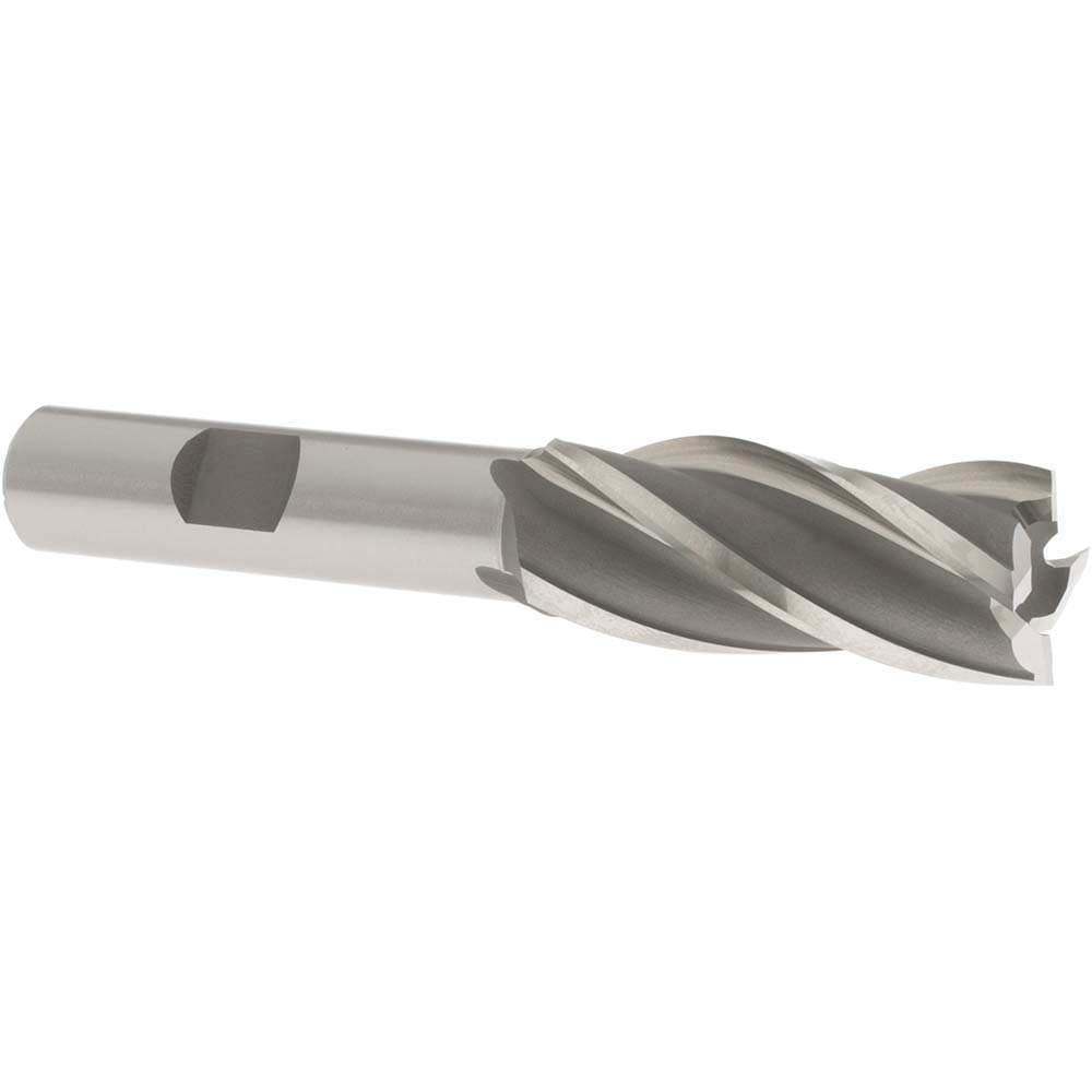 Square End Mill: 11/16'' Dia, 1-5/8'' LOC, 1/2'' Shank Dia, 3-5/8'' OAL, 4 Flutes, Cobalt