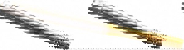 Straight Flute Tap: #8-32 UNC, 3 Flutes, Bottoming, Cobalt, TiN Coated