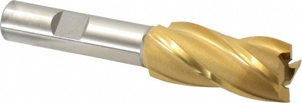 Square End Mill: 3/4'' Dia, 1-5/8'' LOC, 1/2'' Shank Dia, 3-5/8'' OAL, 4 Flutes, Cobalt