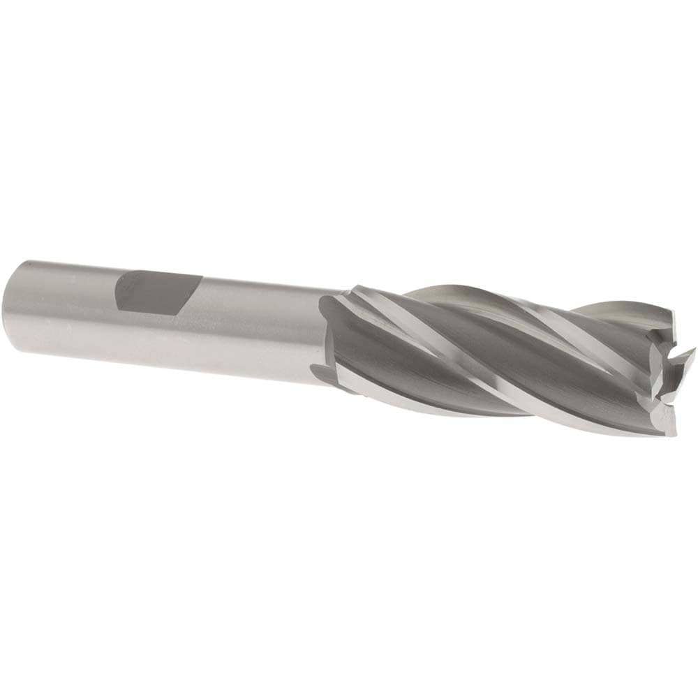 Square End Mill: 21/32'' Dia, 1-5/8'' LOC, 1/2'' Shank Dia, 3-5/8'' OAL, 4 Flutes, Cobalt