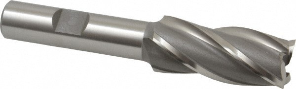 Square End Mill: 23/32'' Dia, 1-5/8'' LOC, 1/2'' Shank Dia, 3-5/8'' OAL, 4 Flutes, Cobalt