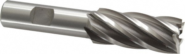 Square End Mill: 13/16'' Dia, 1-7/8'' LOC, 5/8'' Shank Dia, 4'' OAL, 6 Flutes, Cobalt
