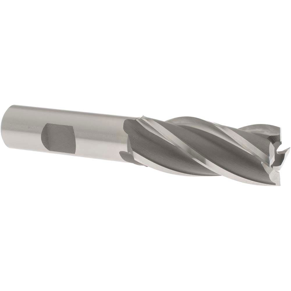 Square End Mill: 25/32'' Dia, 1-7/8'' LOC, 5/8'' Shank Dia, 4'' OAL, 4 Flutes, Cobalt