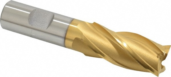 Square End Mill: 7/8'' Dia, 1-7/8'' LOC, 3/4'' Shank Dia, 4-1/8'' OAL, 4 Flutes, Cobalt
