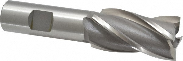Square End Mill: 1'' Dia, 1-7/8'' LOC, 3/4'' Shank Dia, 4-1/8'' OAL, 4 Flutes, Cobalt