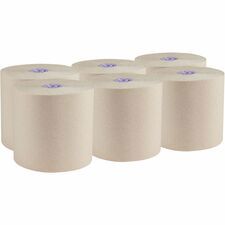 Essential 100% Recycled Brown Hard Roll Towels with Absorbency Pockets, for Purple Core Dispensers