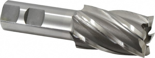 Square End Mill: 1-1/4'' Dia, 2'' LOC, 7/8'' Shank Dia, 4-1/4'' OAL, 6 Flutes, Cobalt