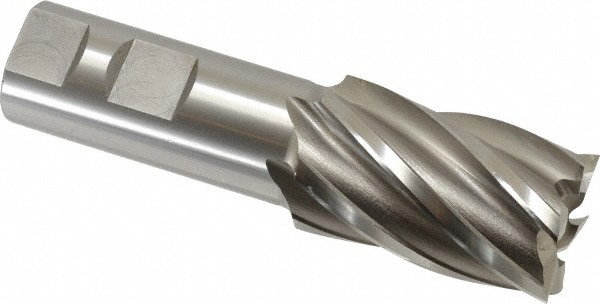 Square End Mill: 1-1/4'' Dia, 2'' LOC, 1'' Shank Dia, 4-1/2'' OAL, 6 Flutes, Cobalt