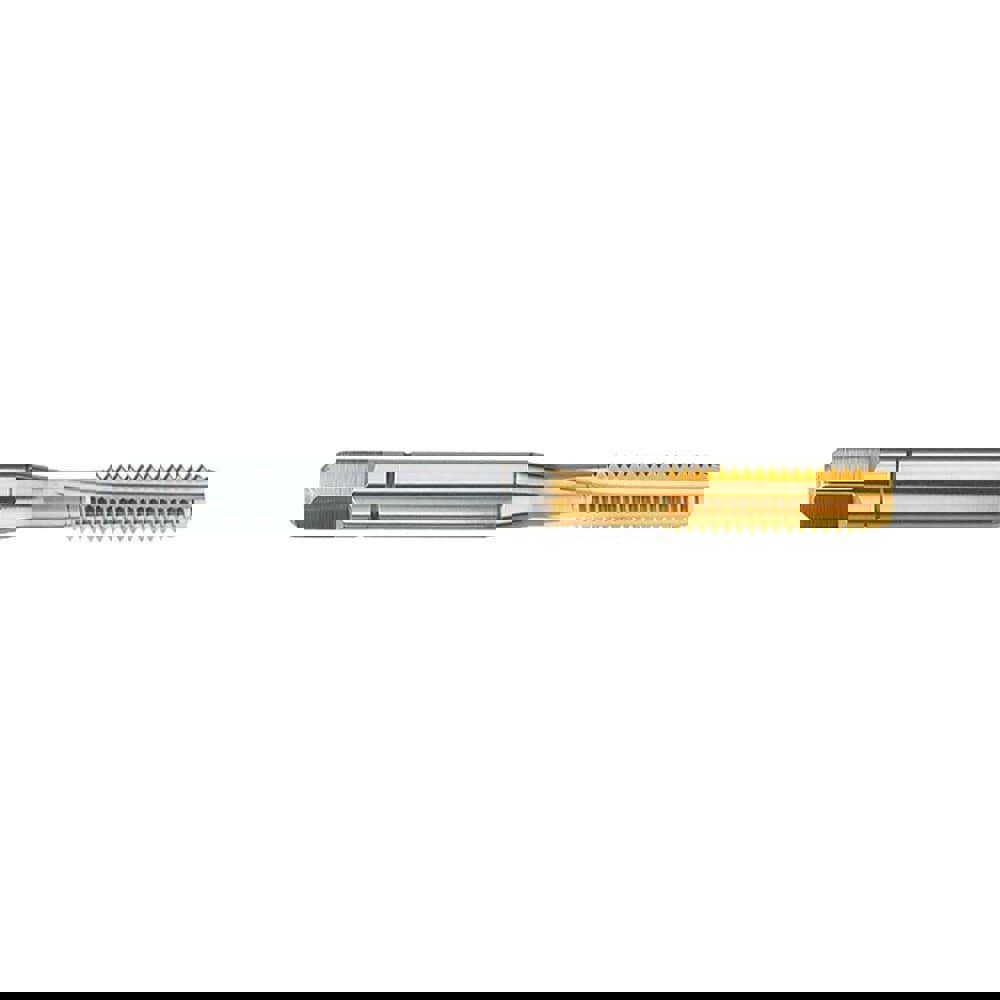 Straight Flute Tap: 1/4-28 UNF, 4 Flutes, Bottoming, 3B Class of Fit, Cobalt, TiN Coated