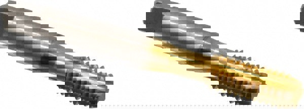 Straight Flute Tap: 5/16-18 UNC, 4 Flutes, Bottoming, 3B Class of Fit, Cobalt, TiN Coated