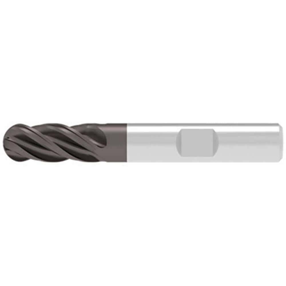 Ball End Mills; Mill Diameter (Decimal Inch): 0.2000 ; Mill Diameter (mm): 5.00 ; Number Of Flutes: 4 ; End Mill Material: Solid Carbide ; Length of Cut (mm): 13.0000 ; Shank Diameter (mm): 6.0000